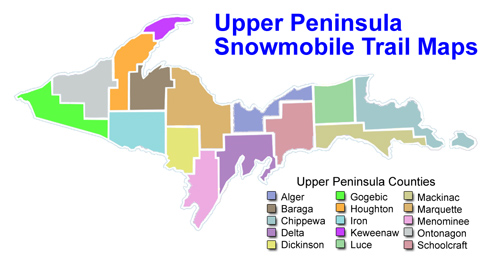 Chippewa County Michigan Snowmobile Trail Map
