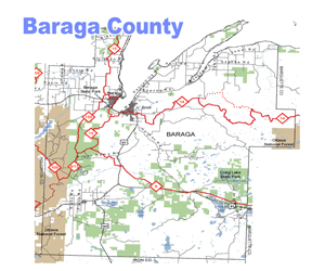 Baraga County Snowmobile Trail Map