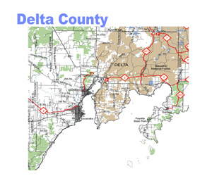 delta county michigan map Delta County Michigan Snowmobile Trail Map delta county michigan map