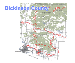 Dickinson County Snowmobile Trail Map