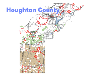 Houghton County Snowmobile Trail Map