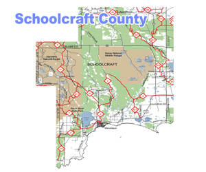 Schoolcraft County Snowmobile Trail Map